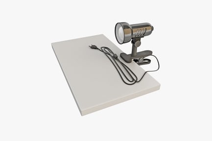 Preview: Desk lamp with round head and black base