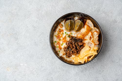 Preview: Rice porridge or congee with minced pork