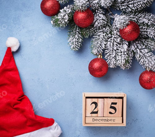 Preview: Christmas background with wooden calendar