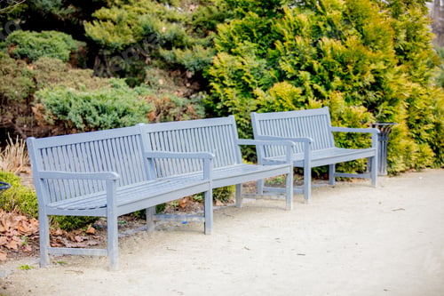 Preview: Bench in French style in a park.