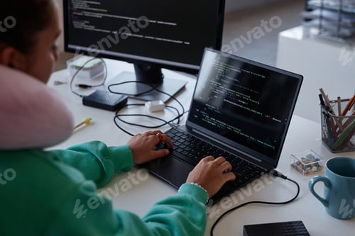 Preview: Programmer writing codes on laptop
