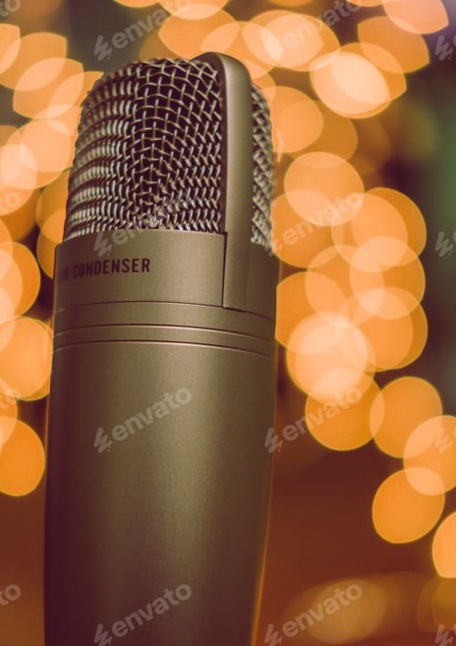 Preview: Condenser microphone against blurred lights