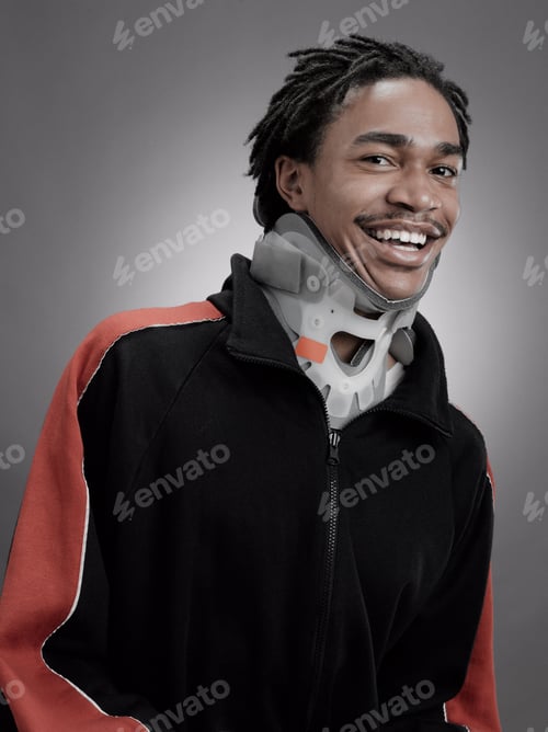 Preview: Portrait of a teenage boy in neck collar
