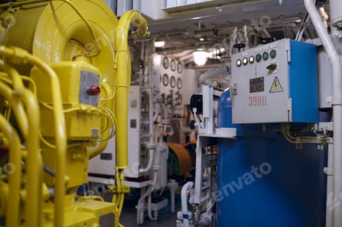 Preview: Boat interior with control panel instruments