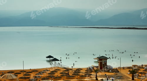 Preview: Dead Sea, is a salt lake bordering Jordan to the north, and Israel to the west.