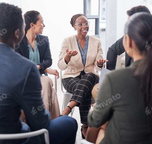 Preview: What do you guys think about that. Shot of a group of businesspeople in a meeting at work.