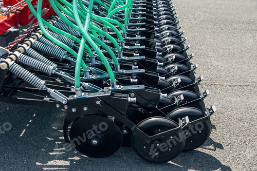Preview: Row seed drill grain on exhibition. Precision seed drill