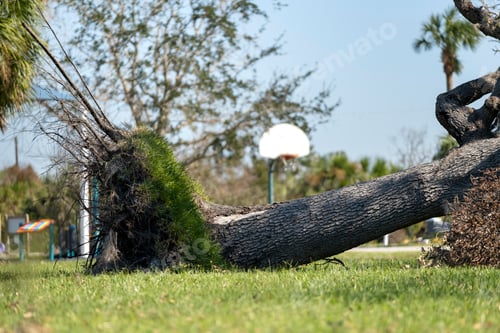 Preview: Tree removal after hurricane damage in Florida home backyard.
