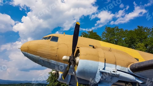 Preview: Old vintage military aircraft, airplane, douglas.