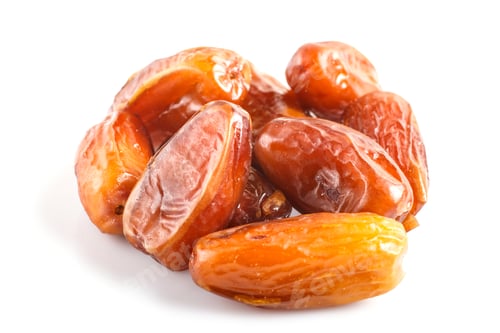 Preview: Pile of dried dates isolated on white background.