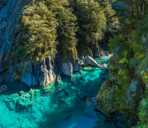 Preview: Famous attraction - Blue Pools, Haast Pass, New Zealand, South