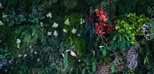 Preview: Creative nature green background, tropical leaf banner or floral jungle pattern concept.
