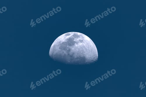 Preview: Half moon in the blue sky