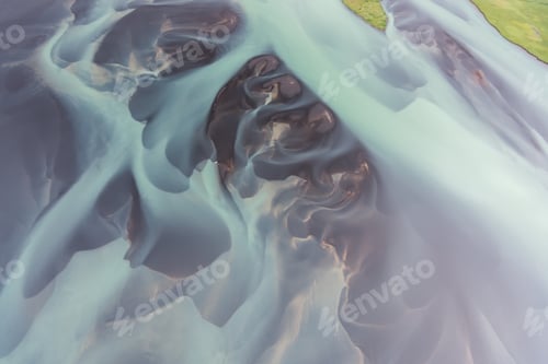 Preview: Aerial view of Glacier rivers in Iceland