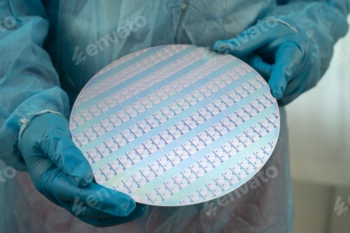 Preview: Silicon wafer for manufacturing semiconductor of integrated circuit.
