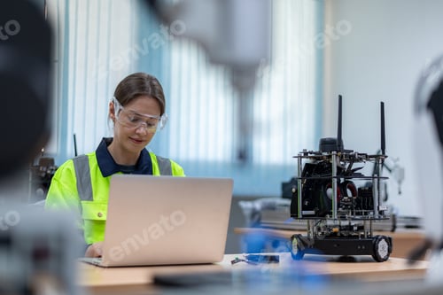 Preview: Engineer team learning and analyzed to develop automation welding robot machine is artificial intell
