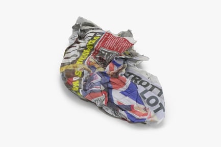 Preview: Crushed Newspaper Ball with Sports Articles and British Flag Detail