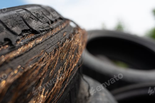 Preview: Industrial landfill for the processing of waste tires and rubber tyres.