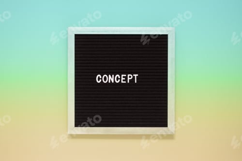 Preview: The word concept on black board on isolated gradient background