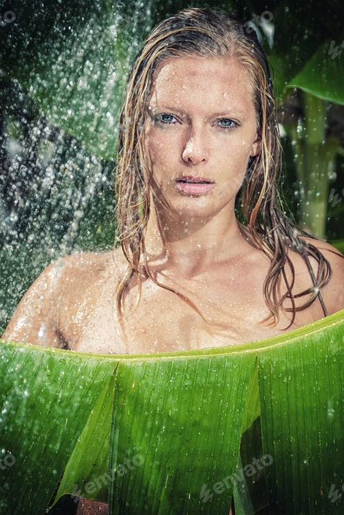Preview: woman in tropical shower