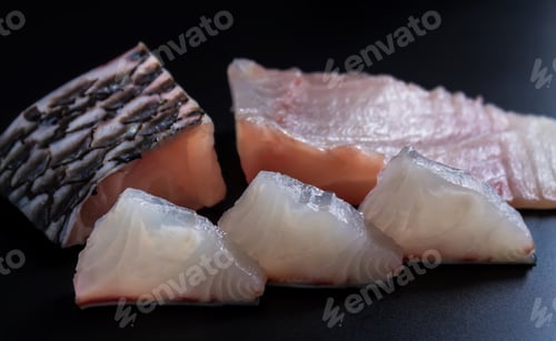 Preview: The sliced raw fish meat