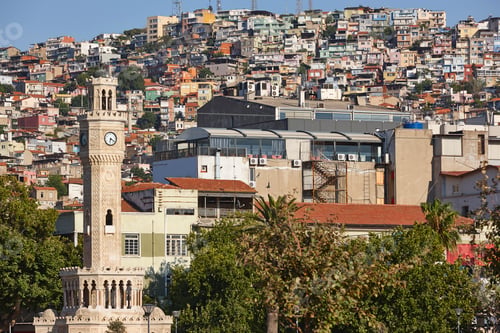 Preview: Traditional turkish cityscape of Izmir, Emirna. Houses in the hill