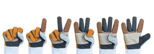 Preview: Set of working hand in rough leather glove