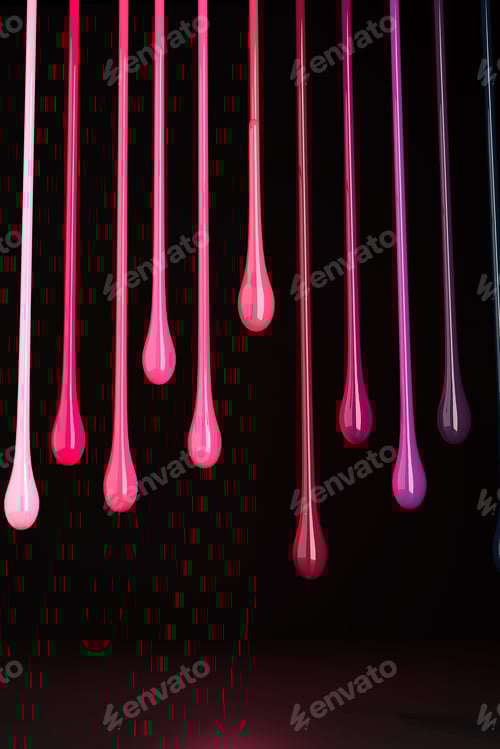 Preview: Smears of lipstick, nail polish or paint, brush strokes set isolated on black background. Realistic
