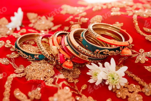 Preview: Shot of beautiful bangles for a bride to wear at a traditional wedding