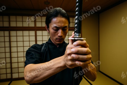 Preview: Samurai training in a traditional dojo, in Tokyo