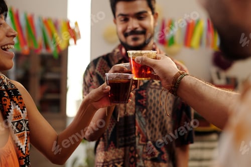 Preview: Friends making toast with tequila