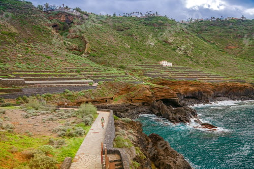 Preview: Coastal cliff pathway in El Sauzal, Tenerife offers stunning ocean views