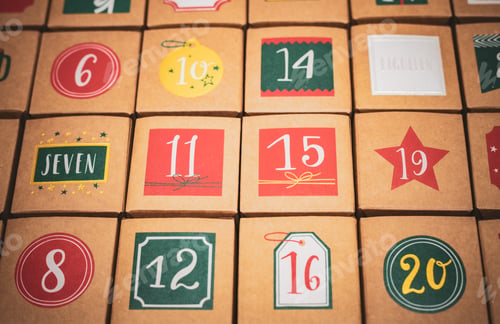 Preview: Beautiful advent calendar boxes with numbers.