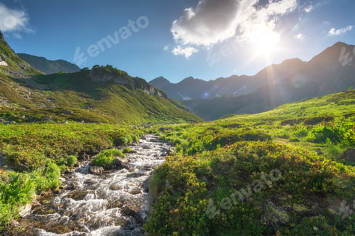 Preview: Spring rill flow in mountain
