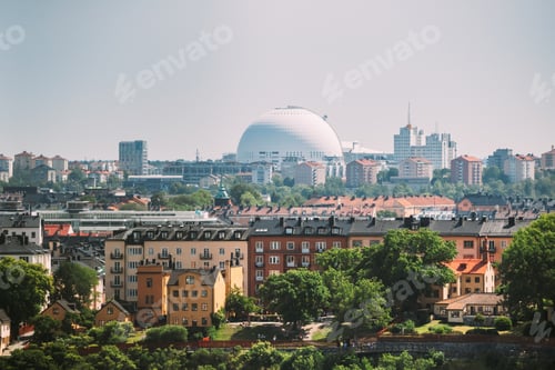 Preview: Stockholm, Sweden. Avicii arena In Summer Skyline. It's Currently The Largest Hemispherical