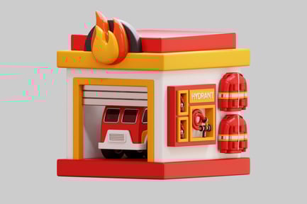 Preview: Fire Station Box With Truck And Rescue Equipment