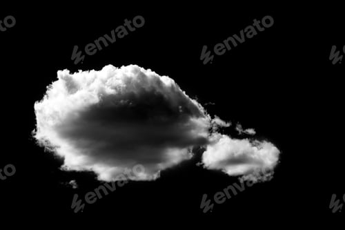 Preview: clouds white for design on isolated elements black background.