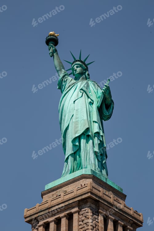 Preview: Statue of Liberty on the background of sky, New York City.