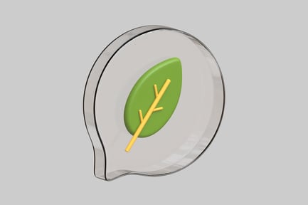 Preview: Speech bubble with green leaf