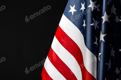 Preview: Vintage American flag on a chalkboard with space for text