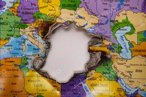 Preview: map of europe burned with ash remains