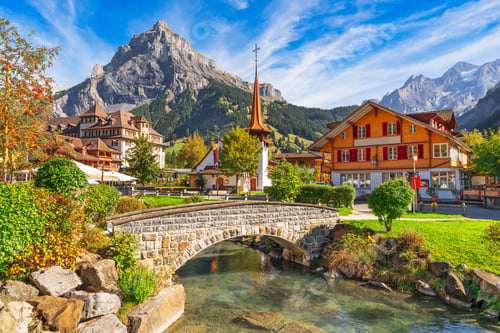 Preview: Kandersteg, Switzerland Old Town in the Alps