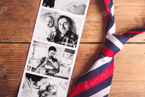 Preview: Pictures of father and baby son. Fathers day. Studio shot.