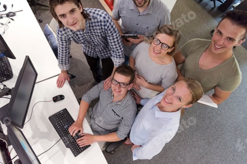 Preview: startup business people group working as team to find solution