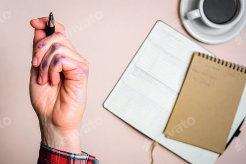 Preview: Dirty left hand after writing