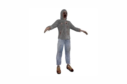 Preview: Hooded figure with bloodstained face and outstretched arms