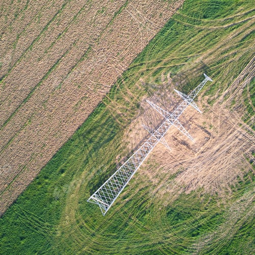 Preview: Electricity power tower on the ground.