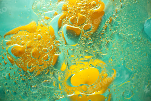 Preview: Top view of fresh lemons under water on pastel blue color background