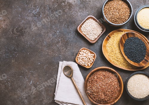 Preview: different cereals and seeds