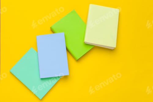 Preview: Books on a yellow background